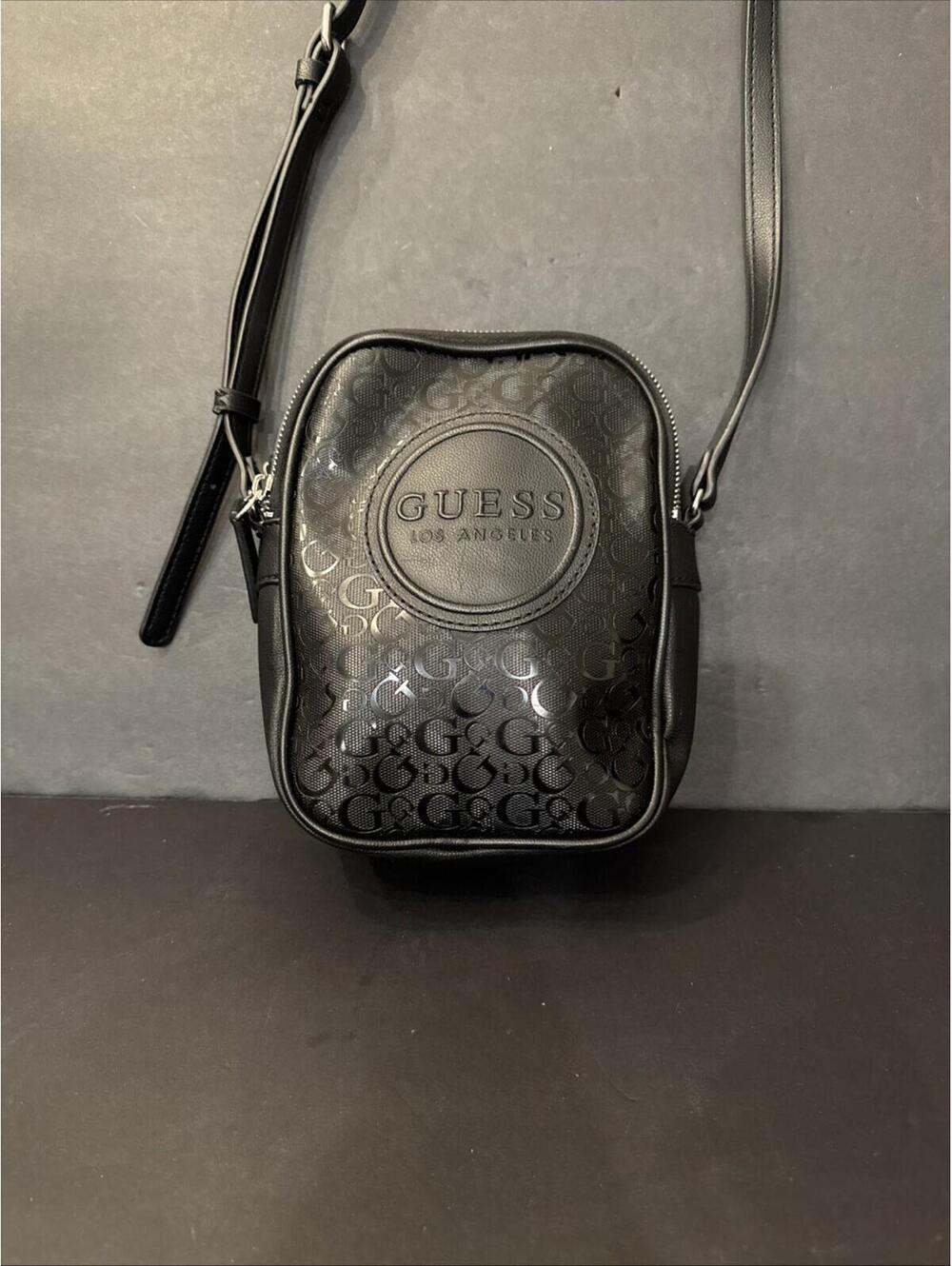 GUESS Unisex Black G-Logo Crossbody/Shoulder Bag 6” W X 8” H